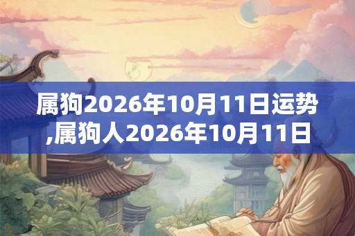 属狗2026年10月11日运势,属狗人2026年10月11日财运,生肖狗2026年10月11日运势
