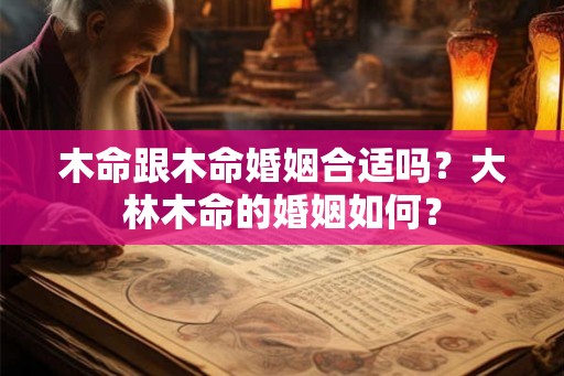 木命跟木命婚姻合适吗？大林木命的婚姻如何？