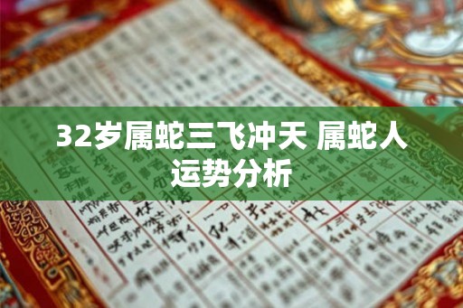 32岁属蛇三飞冲天 属蛇人运势分析