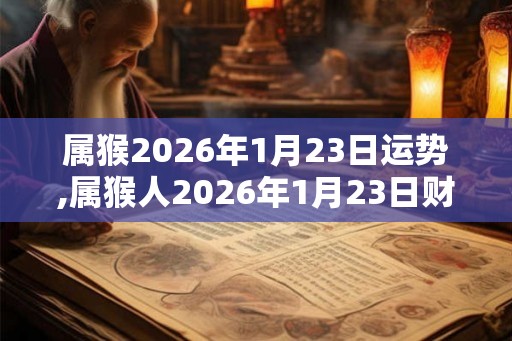 属猴2026年1月23日运势,属猴人2026年1月23日财运,生肖猴2026年1月23日运势