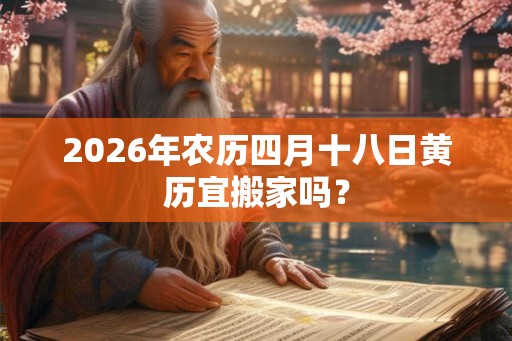 2026年农历四月十八日黄历宜搬家吗？