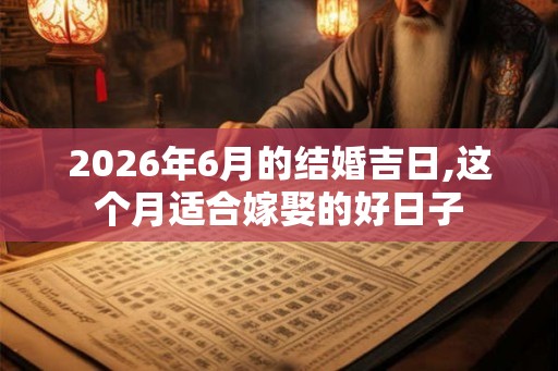 2026年6月的结婚吉日,这个月适合嫁娶的好日子