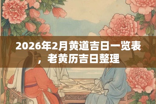 2026年2月黄道吉日一览表，老黄历吉日整理