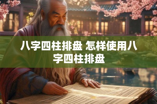 八字四柱排盘 怎样使用八字四柱排盘