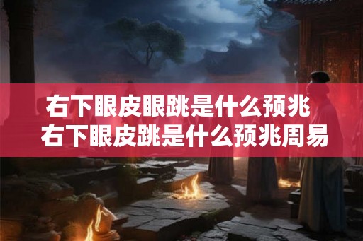 右下眼皮眼跳是什么预兆 右下眼皮跳是什么预兆周易 右下眼皮眼跳是什么预兆 右下眼皮跳是什么预兆周易