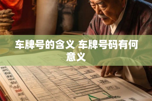车牌号的含义 车牌号码有何意义