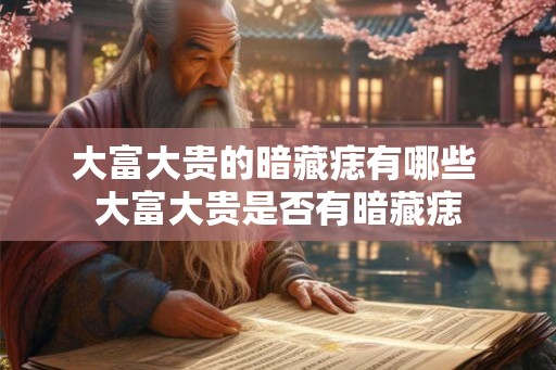 大富大贵的暗藏痣有哪些 大富大贵是否有暗藏痣