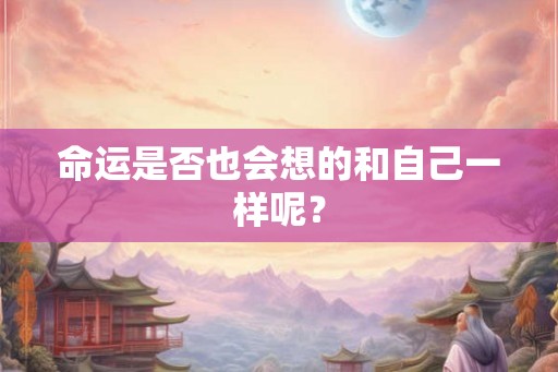命运是否也会想的和自己一样呢？