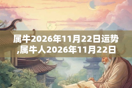 属牛2026年11月22日运势,属牛人2026年11月22日财运,生肖牛2026年11月22日运势
