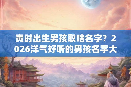 寅时出生男孩取啥名字？2026洋气好听的男孩名字大全