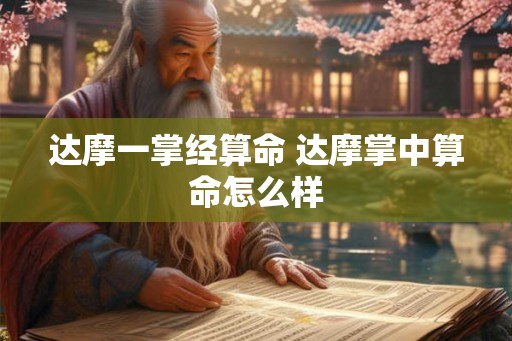 达摩一掌经算命 达摩掌中算命怎么样
