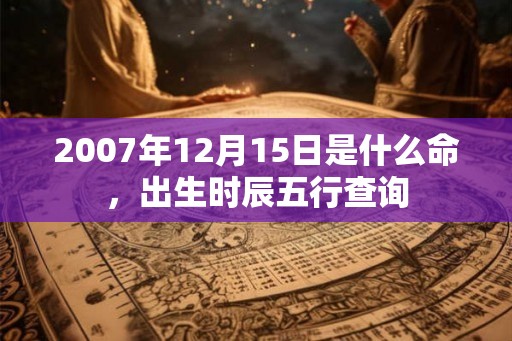 2007年12月15日是什么命,出生时辰五行查询 2007年12月15日是什么命,出生时辰五行查询