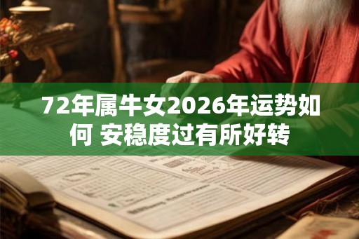 72年属牛女2026年运势如何 安稳度过有所好转
