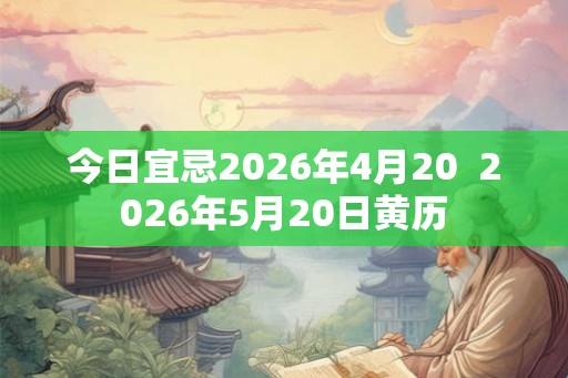 今日宜忌2026年4月20  2026年5月20日黄历