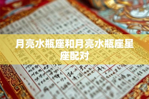 月亮水瓶座和月亮水瓶座星座配对