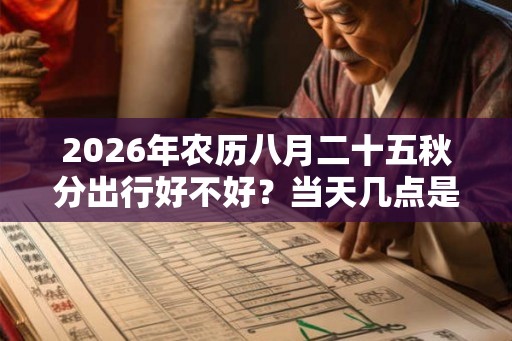 2026年农历八月二十五秋分出行好不好？当天几点是凶时？
