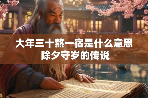 大年三十熬一宿是什么意思 除夕守岁的传说 大年三十熬一宿是什么意思 除夕守岁的传说