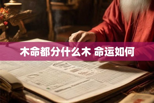木命都分什么木 命运如何