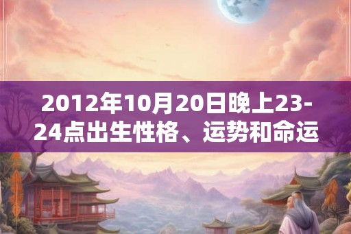 2012年10月20日晚上23-24点出生性格、运势和命运 2012年10月20日晚上23-24点出生性格、运势和命运