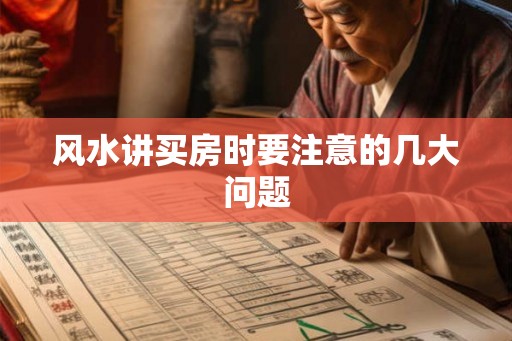 风水讲买房时要注意的几大问题