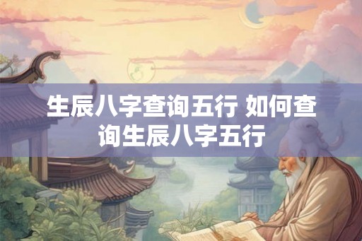 生辰八字查询五行 如何查询生辰八字五行