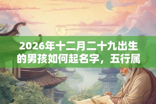 2026年十二月二十九出生的男孩如何起名字，五行属什么