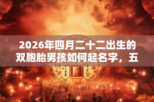 2026年四月二十二出生的双胞胎男孩如何起名字，五行属什么