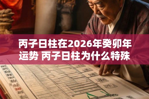 丙子日柱在2026年癸卯年运势 丙子日柱为什么特殊
