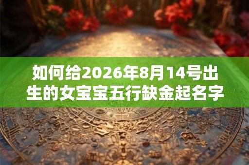 如何给2026年8月14号出生的女宝宝五行缺金起名字
