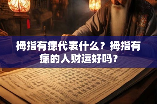 拇指有痣代表什么？拇指有痣的人财运好吗？