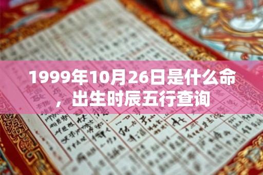 1999年10月26日是什么命，出生时辰五行查询