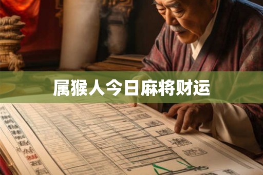 属猴人今日麻将财运