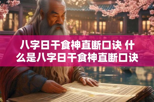 八字日干食神直断口诀 什么是八字日干食神直断口诀