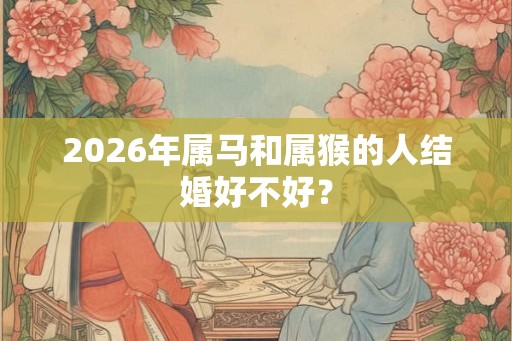 2026年属马和属猴的人结婚好不好？