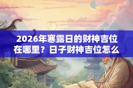 2026年寒露日的财神吉位在哪里？日子财神吉位怎么看？