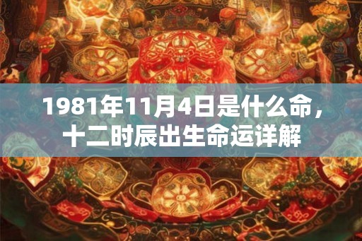 1981年11月4日是什么命，十二时辰出生命运详解