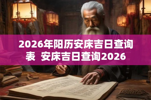 2026年阳历安床吉日查询表  安床吉日查询2026