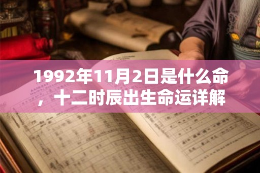 1992年11月2日是什么命，十二时辰出生命运详解