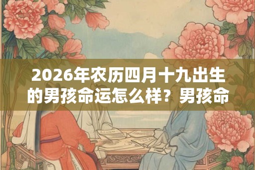 2026年农历四月十九出生的男孩命运怎么样？男孩命运解析