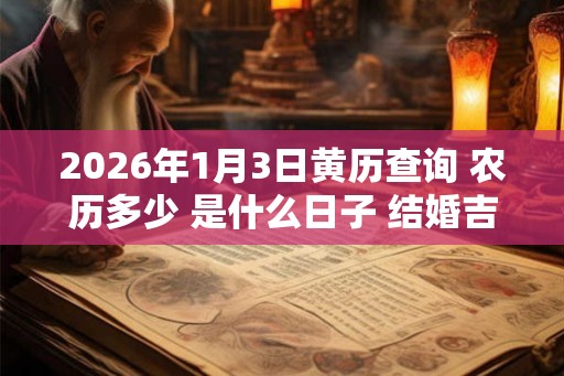 2026年1月3日黄历查询 农历多少 是什么日子 结婚吉时