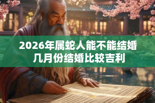 2026年属蛇人能不能结婚 几月份结婚比较吉利