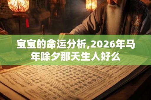 宝宝的命运分析,2026年马年除夕那天生人好么