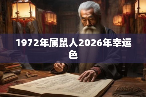 1972年属鼠人2026年幸运色