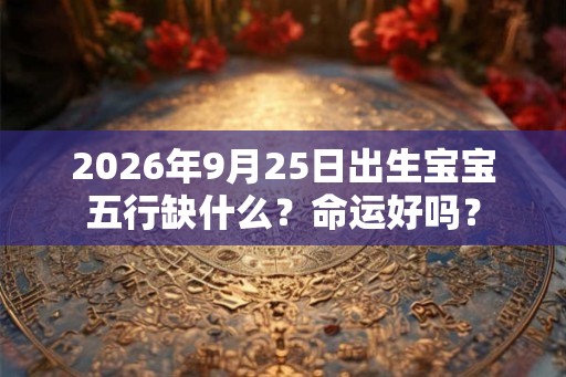 2026年9月25日出生宝宝五行缺什么?命运好吗? 2026年9月25日出生宝宝五行缺什么?命运好吗?