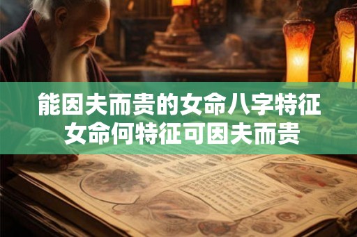 能因夫而贵的女命八字特征 女命何特征可因夫而贵