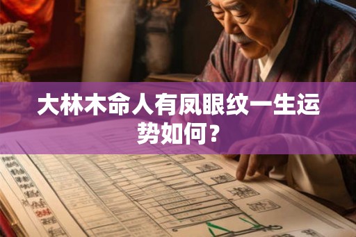 大林木命人有凤眼纹一生运势如何？