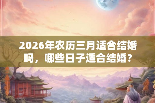 2026年农历三月适合结婚吗，哪些日子适合结婚？