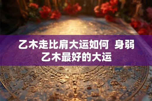 乙木走比肩大运如何 身弱乙木最好的大运 乙木走比肩大运如何 身弱乙木最好的大运