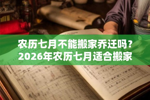 农历七月不能搬家乔迁吗？2026年农历七月适合搬家的日子