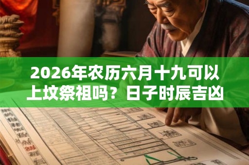 2026年农历六月十九可以上坟祭祖吗？日子时辰吉凶如何？